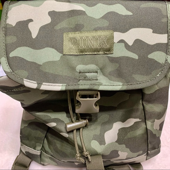 VS PINK Drawstring Camo Print Backpack - Picture 4 of 5
